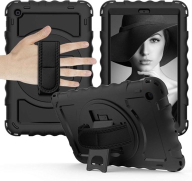 NIKCORP Robusna zaštitna maska za Samsung Galaxy Tab A 10.1" s rotirajućim stalkom i naramenicom, crna